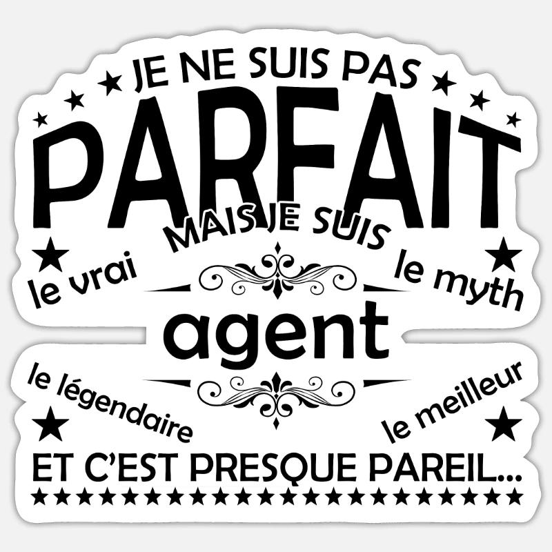 Geschenkagent Agent Der echte Agent - Sticker Größe S (10 x 10 cm) - Mattweiß