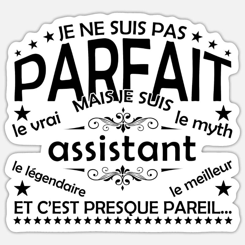 Geschenke-Assistent Assistent Der echte Assistent - Sticker Größe S (10 x 10 cm) - Mattweiß