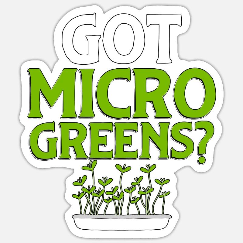 Got Microgreens Jardinage Microgreen - Sticker taille S (10 x 10 cm) - blanc mat