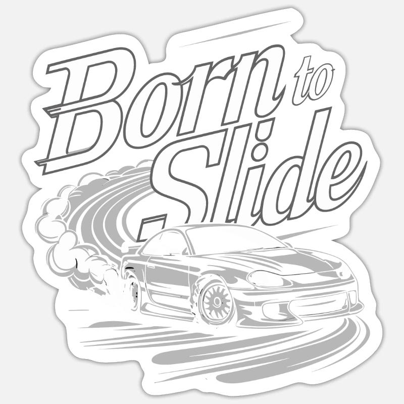 Course de drift automobile, dérive de sport automobile de voiture de course Sticker taille S (10 x 10 cm)