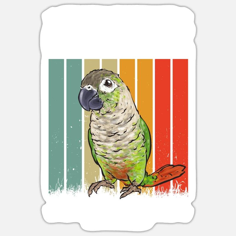 Molina Perruche Perroquet Perruche Oiseau Perruche - Sticker taille S (10 x 10 cm) - blanc mat