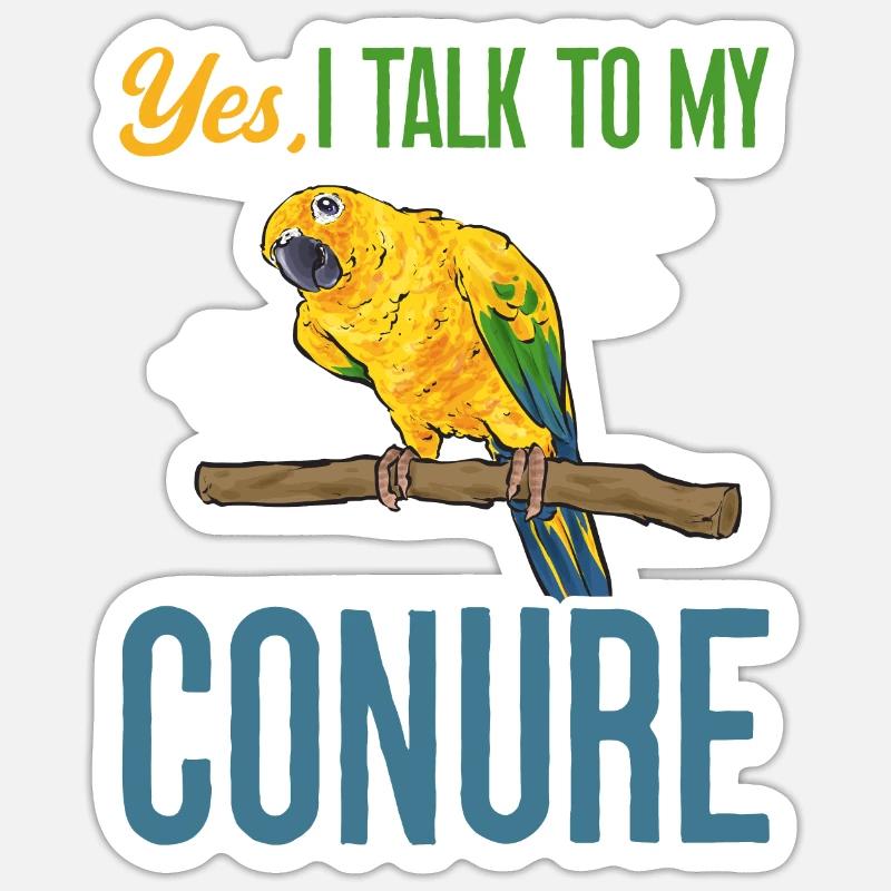 Perruche Perroquet Perruche Oiseau - Sticker taille S (10 x 10 cm) - blanc mat