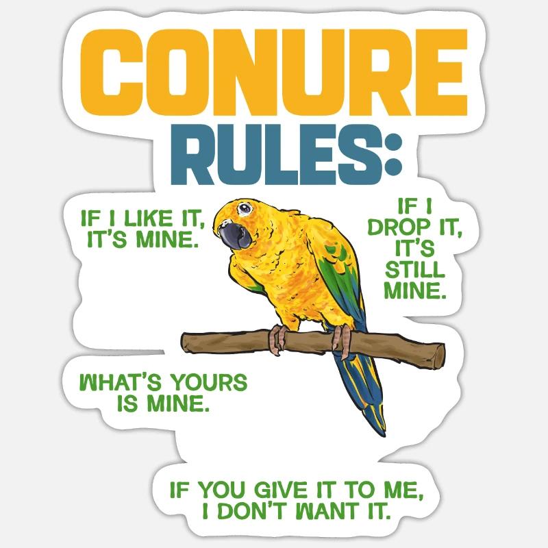 Perruche Perroquet Perruche Oiseau - Sticker taille S (10 x 10 cm) - blanc mat