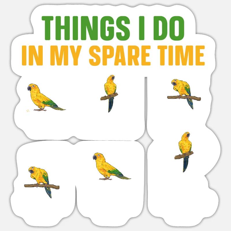 Perruche Perroquet Perruche Oiseau - Sticker taille S (10 x 10 cm) - blanc mat
