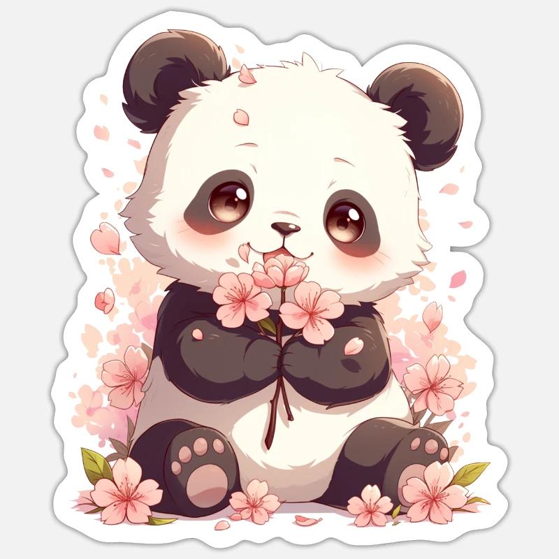 Panda Ours Panda géant japonais Sticker taille S (10 x 10 cm)