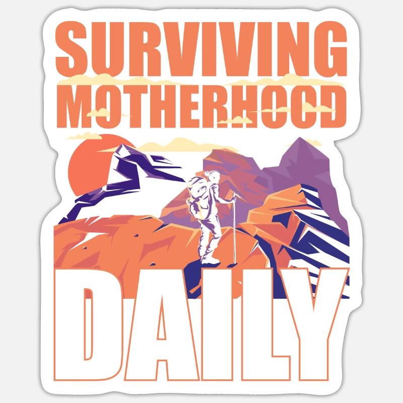 Mama Mutter Kletternde Mutterschaft Sticker Größe S (10 x 10 cm)