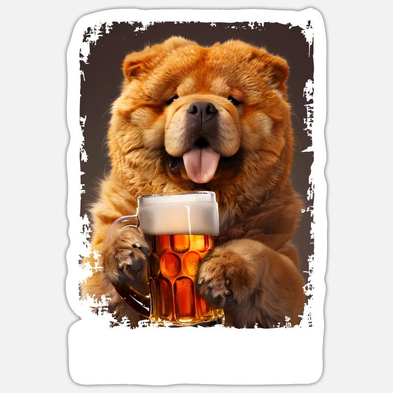 Lecker Bierchen Chow Chow Sticker Größe S (10 x 10 cm)