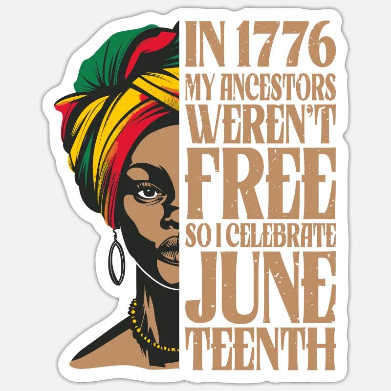 Juneteenth schwarze Geschichte 1865 melaning afrikanisch Sticker Größe S (10 x 10 cm)