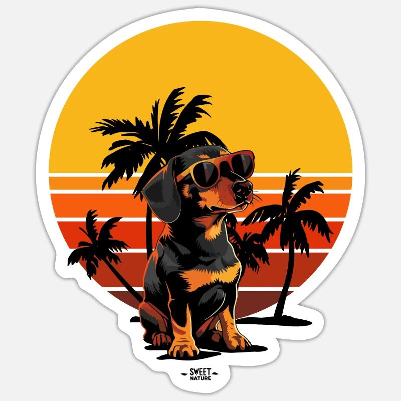 Sunset Paws - Sticker size S (10 x 10 cm) - white matte