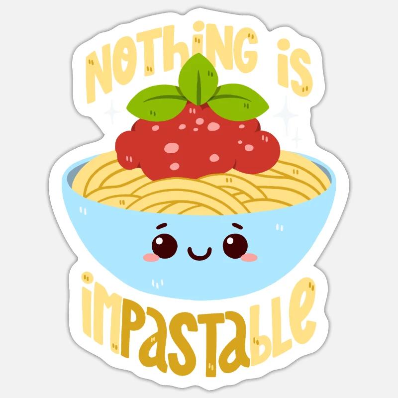 Pasta pun - Sticker size S (10 x 10 cm) - white matte