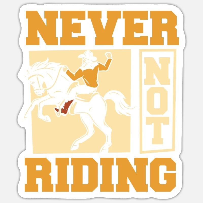 Cowboy de rodéo - Sticker taille S (10 x 10 cm) - blanc mat