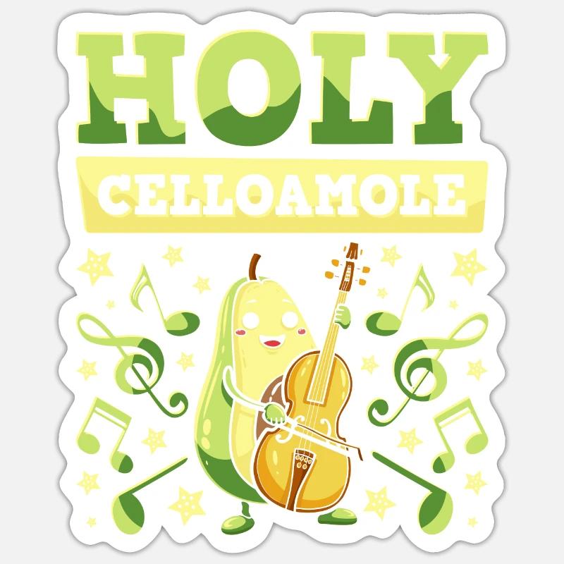 Violoncelle Violoncelle Avocat Saint Celloamole Sticker taille S (10 x 10 cm)
