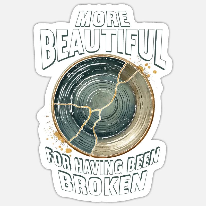Kintsugi More Beautiful For Having Been Broken Sticker Größe S (10 x 10 cm)
