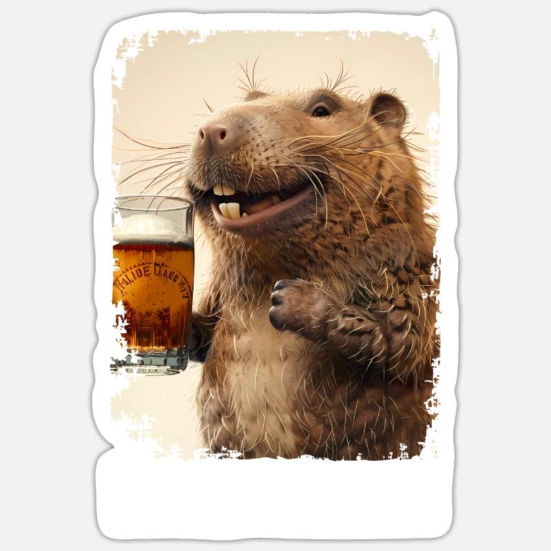 Lecker Bierchen Maulwurf Sticker Größe S (10 x 10 cm)