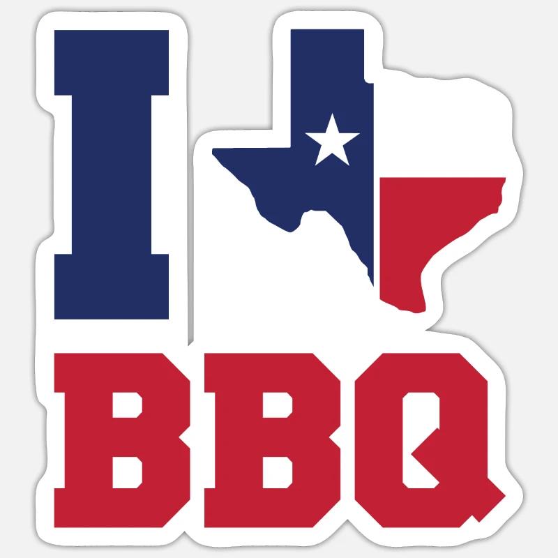 Texas Barbeque - Sticker size S (10 x 10 cm) - white matte