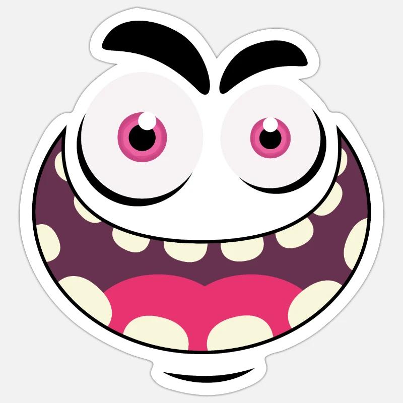 Visage de monstre Sticker taille S (10 x 10 cm)