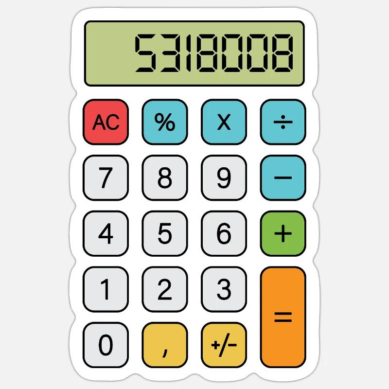 Brüste Rechner Sticker Größe S (10 x 10 cm)