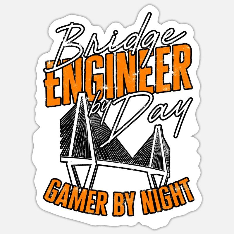 Civil Engineering Bridge Engineer - Sticker size S (10 x 10 cm) - white matte