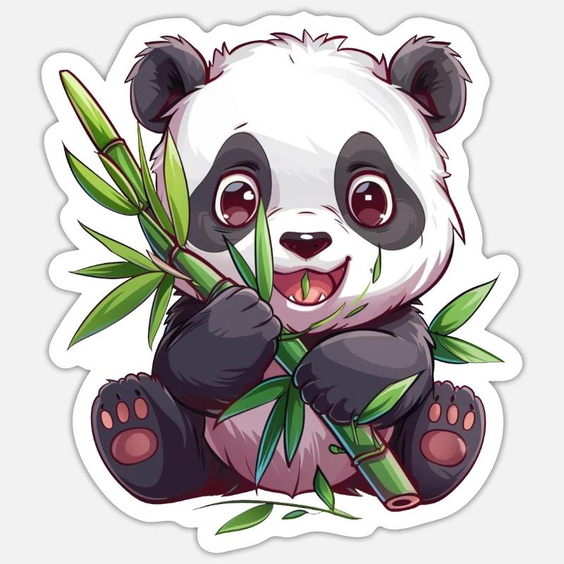 Panda Ours Panda géant japonais Sticker taille S (10 x 10 cm)