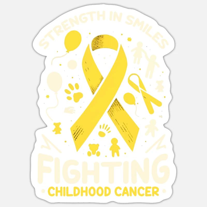 Aufklärung über Krebs im Kindesalter, Chemo, Krebs bekämpfen Sticker Größe S (10 x 10 cm)