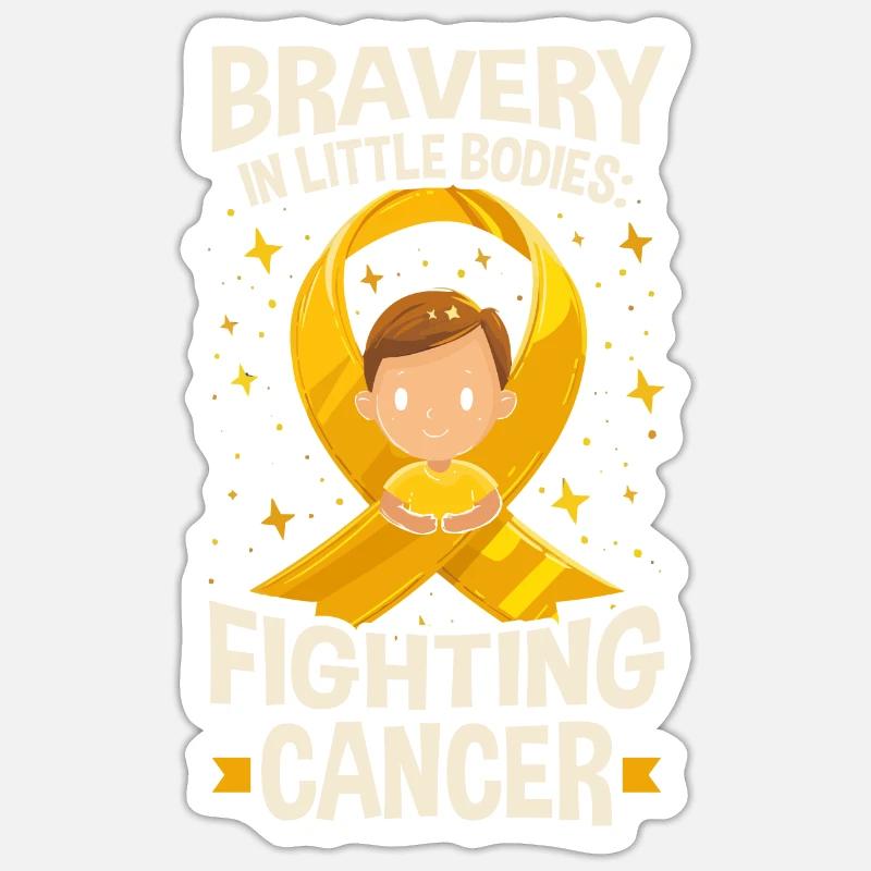 Aufklärung über Krebs im Kindesalter, Chemo, Krebs bekämpfen - Sticker Größe S (10 x 10 cm) - Mattweiß