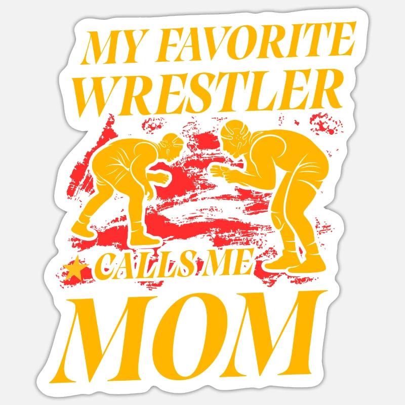 Mon lutteur préféré m’appelle maman - Sticker taille S (10 x 10 cm) - blanc mat