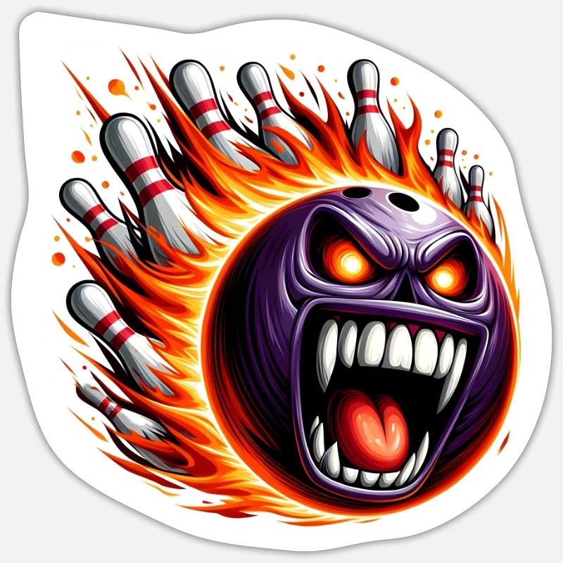 Fire Bowling - Sticker size S (10 x 10 cm) - white matte