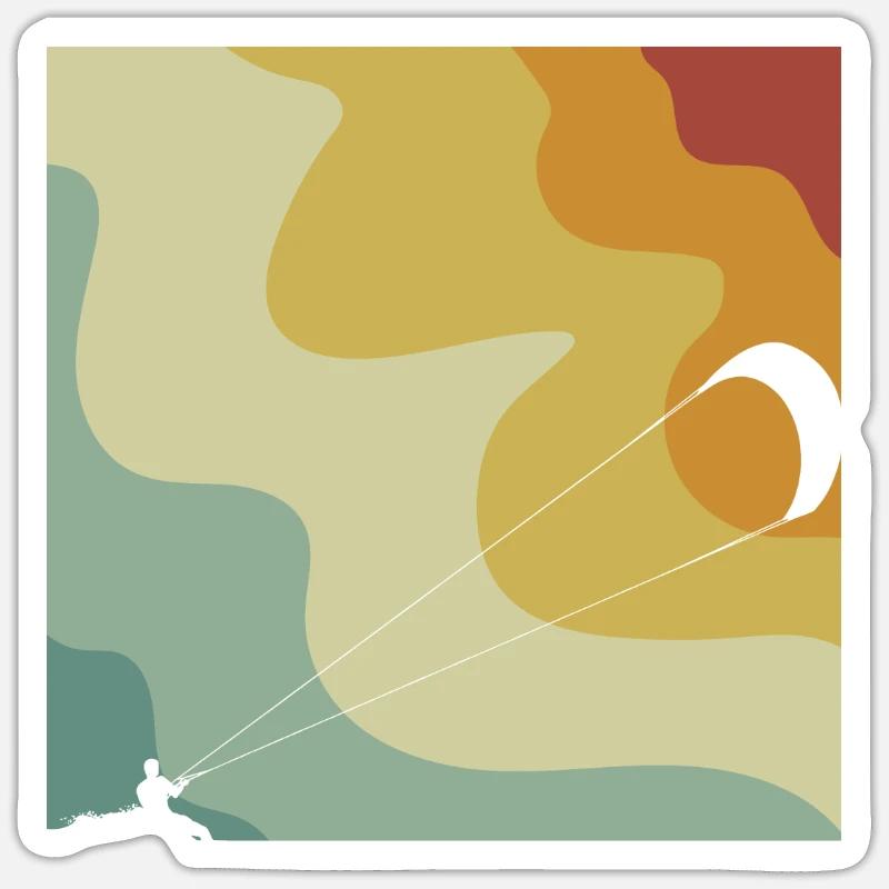 Kitesurf - Sticker taille S (10 x 10 cm) - blanc mat