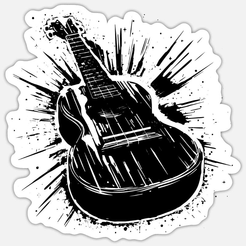 Ukulele Drawing - Sticker size S (10 x 10 cm) - white matte