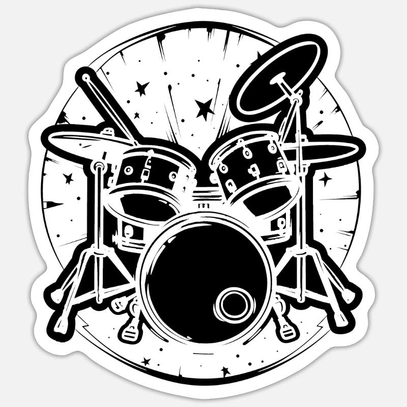 Percussion - Sticker size S (10 x 10 cm) - white matte