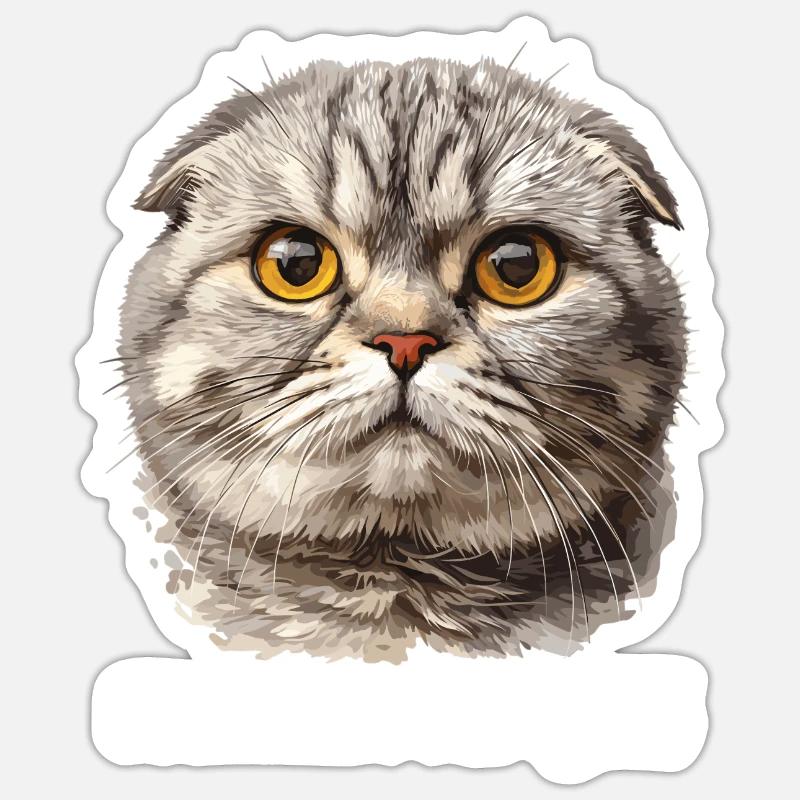 Scottish Fold Kätzchen Scottish Fold Katze Sticker Größe S (10 x 10 cm)