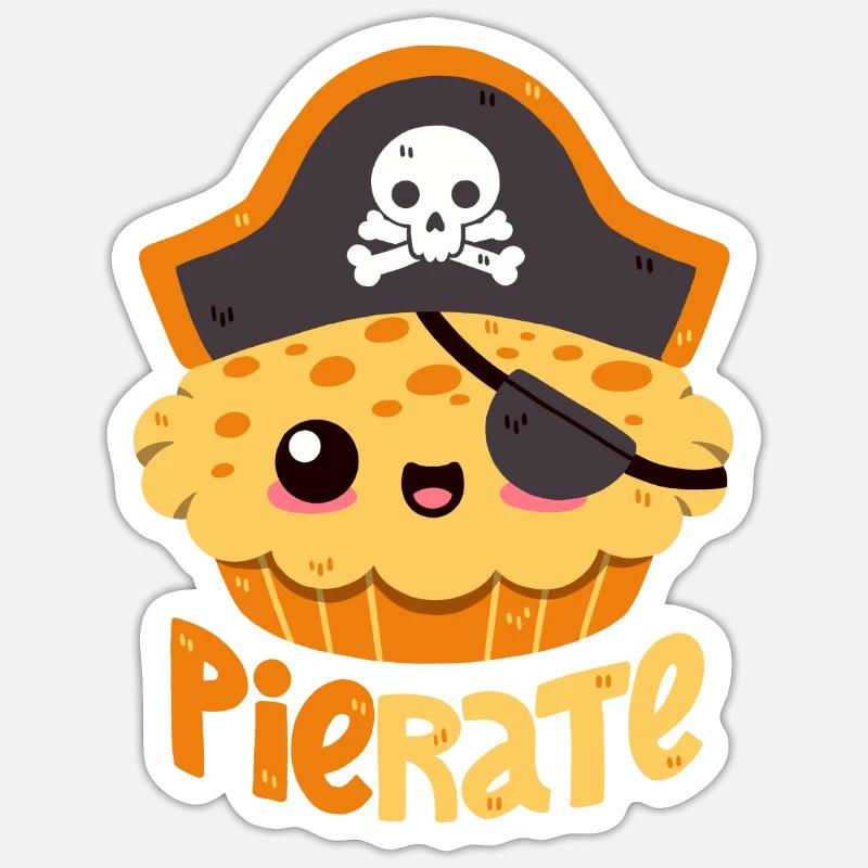 Cake Pirate - Sticker size S (10 x 10 cm) - white matte