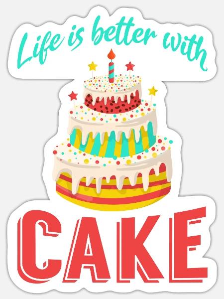 Cake Lover Cake Gift - Sticker Größe S (10 x 10 cm) - Mattweiß