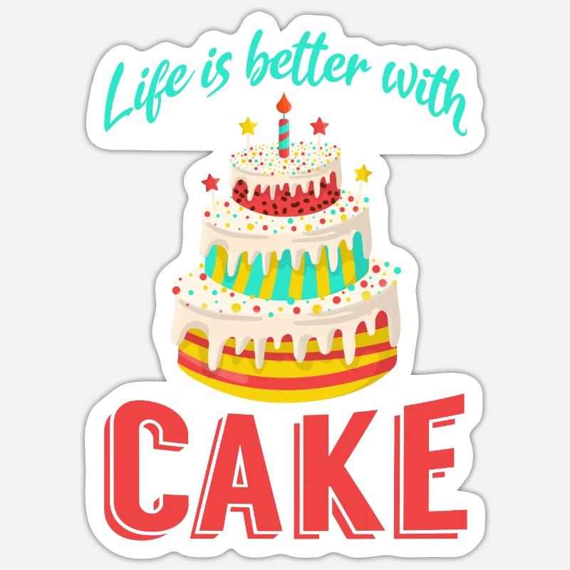 Cake Lover Cake Gift - Sticker size S (10 x 10 cm) - white matte