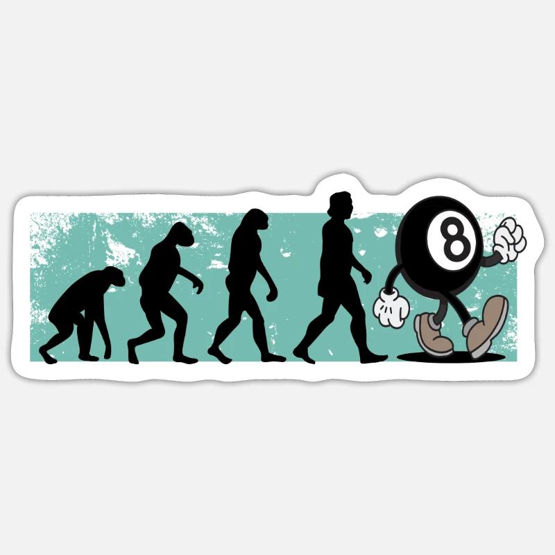 Billard Evolution Snooker - Sticker Größe S (10 x 10 cm) - Mattweiß