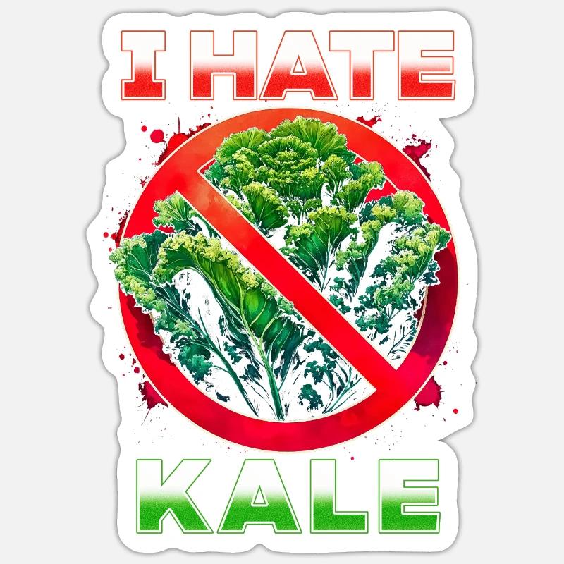 Ich Hasse Grünkohl - Sticker Größe S (10 x 10 cm) - Mattweiß