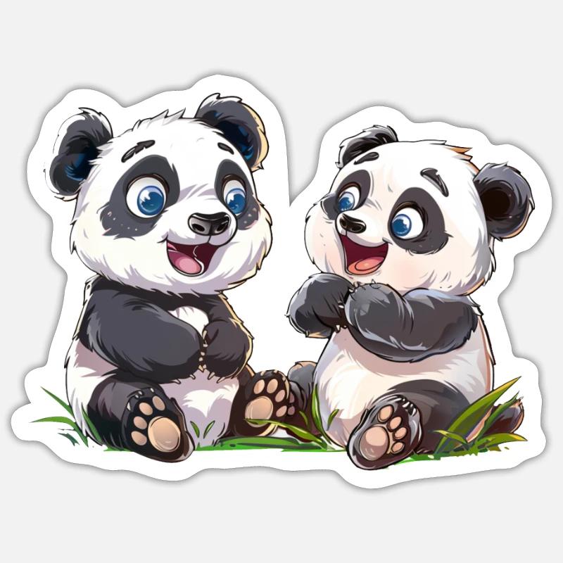 Panda Cub Panda géant japonais Sticker taille S (10 x 10 cm)