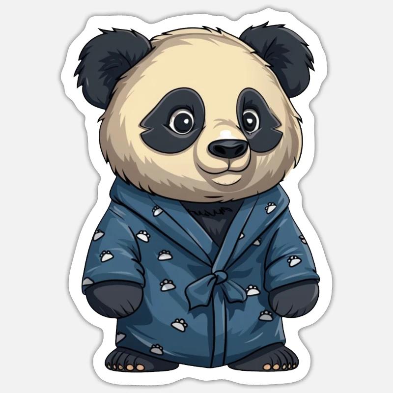 Panda Bear Pyjama Panda Géant Japonais Sticker taille S (10 x 10 cm)
