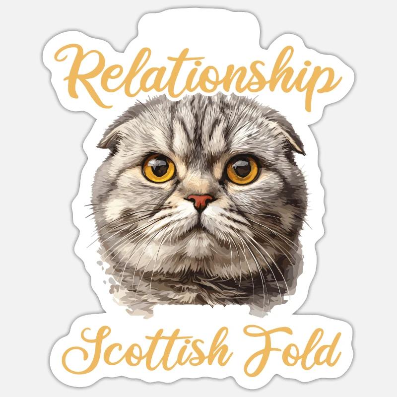 Scottish Fold Kitten Scottish Fold chat Sticker taille S (10 x 10 cm)