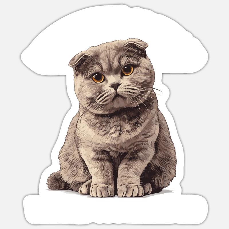 Scottish Fold Kitten Scottish Fold chat Sticker taille S (10 x 10 cm)