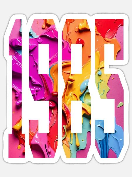 BUNT 41. GEBURTSTAG 1985 - Sticker Größe S (10 x 10 cm) - Mattweiß