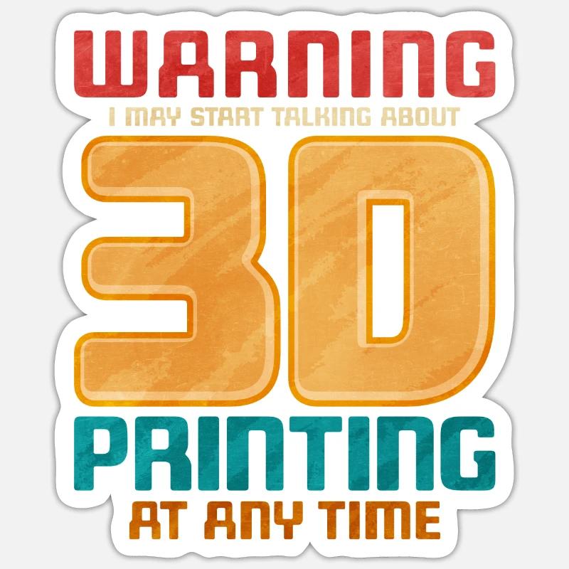 Impression 3D - Sticker taille S (10 x 10 cm) - blanc mat