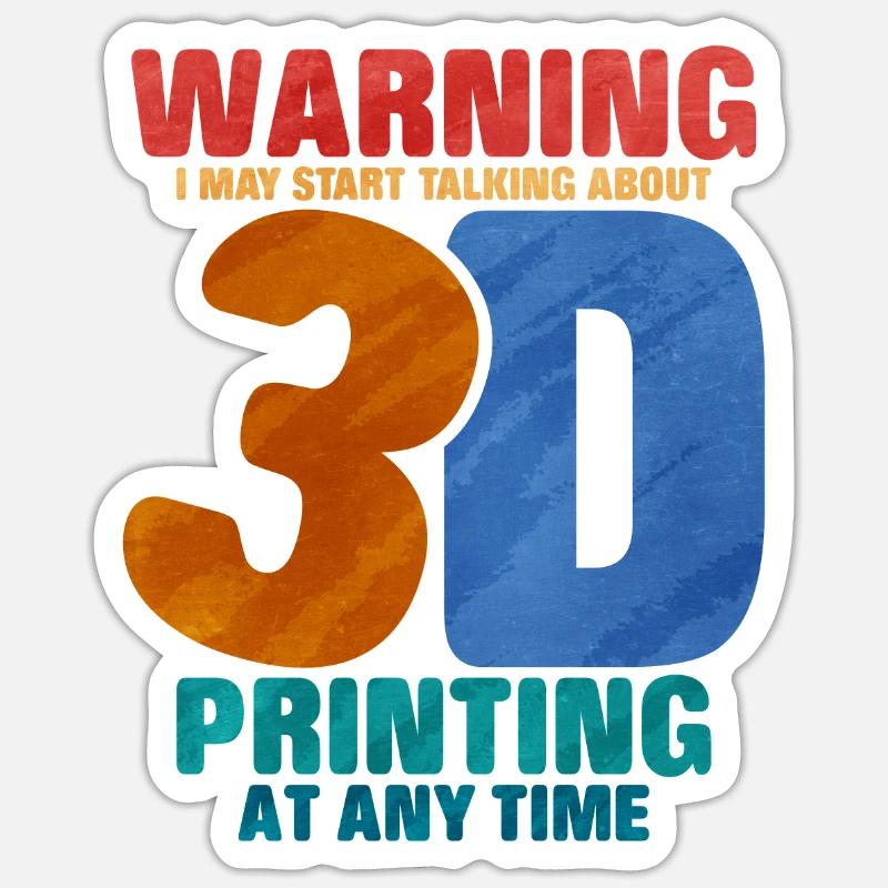 3D Printing - Sticker size S (10 x 10 cm) - white matte