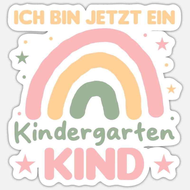 ich bin jetzt ein Kindergartenkind Kindergarten - Sticker Größe S (10 x 10 cm) - Mattweiß