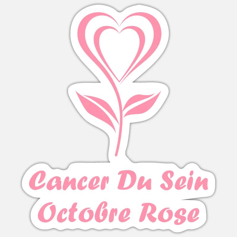 Sensibilisation cancer du sein - Sticker taille S (10 x 10 cm) - blanc mat