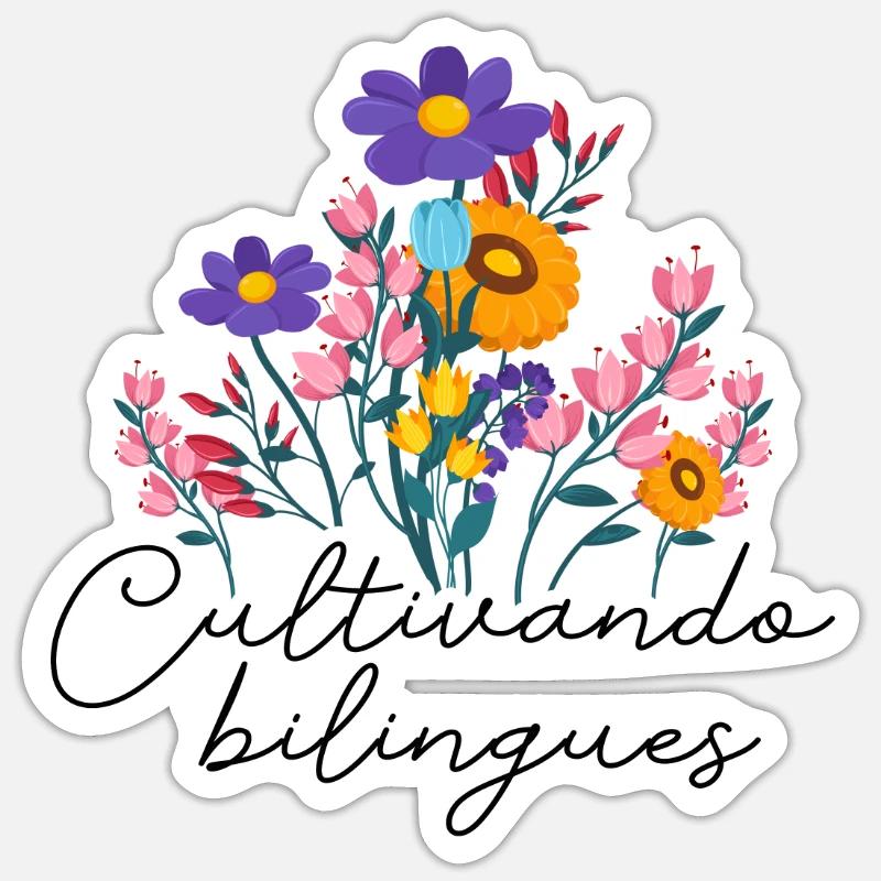 Cultivando Bilingües Spanischlehrerin - Sticker Größe S (10 x 10 cm) - Mattweiß