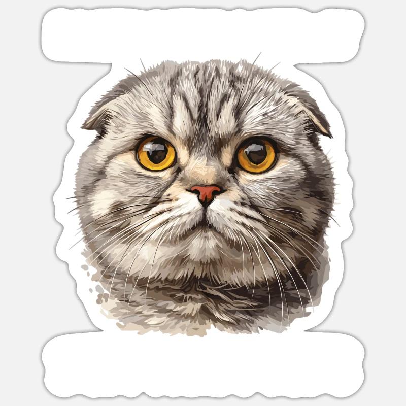 Scottish Fold chaton Scottish Fold chat Sticker taille S (10 x 10 cm)