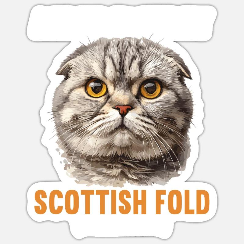 Scottish Fold Kitten Scottish Fold chat Sticker taille S (10 x 10 cm)