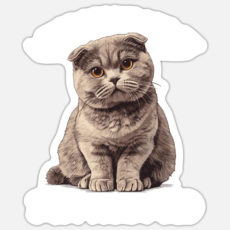 Scottish Fold Kitten Scottish Fold chat Sticker taille S (10 x 10 cm)