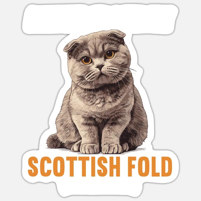 Scottish Fold Kitten Scottish Fold chat Sticker taille S (10 x 10 cm)